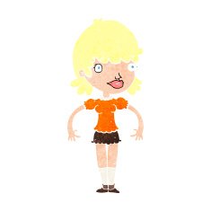 cartoon happy woman N320