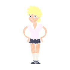 cartoon woman with hands on hips N278