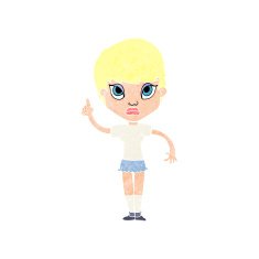 cartoon girl with idea N24