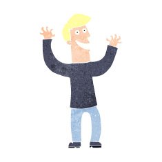 cartoon excited man N133