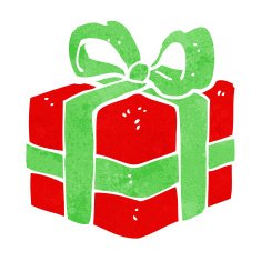 cartoon christmas present N72
