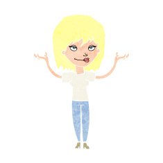 cartoon woman shrugging N73
