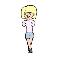 cartoon happy woman N322
