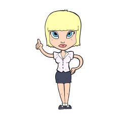 cartoon pretty girl with idea N35