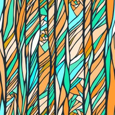 Seamless pattern with colorful abstract doodle ornament N11