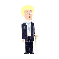 cartoon unhappy gentleman N12