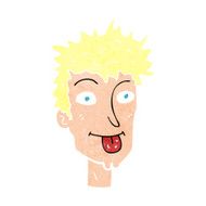 cartoon man sticking out tongue N35