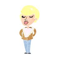 cartoon cool relaxed woman N12