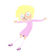 cartoon crazy excited girl N12