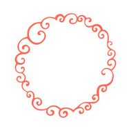 Hand drawn curly doodle frame Template for your design N2