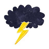 cartoon lightning bolt and cloud N11