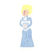 cartoon shocked victorian woman N12
