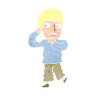 cartoon frightened boy N22