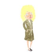 cartoon woman in trench coat N34