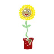 cartoon flower with face N39
