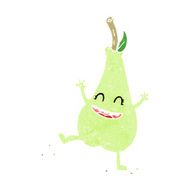 cartoon happy dancing pear N13