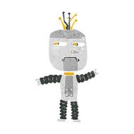 cartoon waving robot N25
