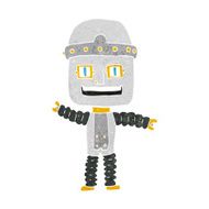 cartoon waving robot N26