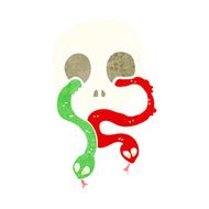 cartoon skull with snakes N12