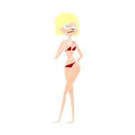 cartoon woman in bikini N66