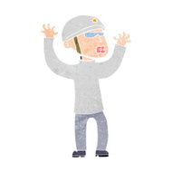 cartoon security man panicking N11