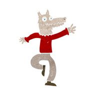 cartoon happy wolf man N19