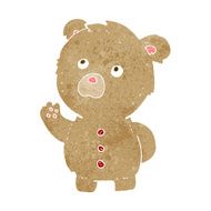 cartoon waving teddy bear N45