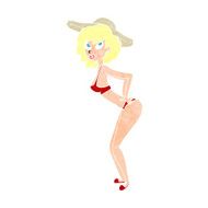 cartoon pin-up beach girl N13