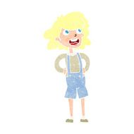cartoon woma in dungarees N4