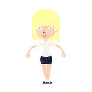 cartoon woman shrugging shoulders N589