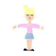 cartoon woman shrugging shoulders N590