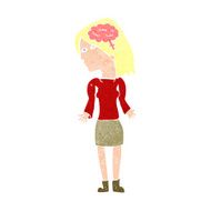 cartoon clever woman shrugging shoulders N11
