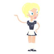 cartoon woman in maid costume N11