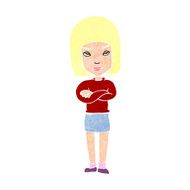cartoon woman with crossed arms N60