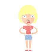 cartoon worried woman N96