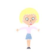 cartoon woman shrugging shoulders N591