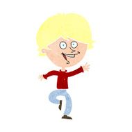 cartoon happy waving boy N25