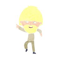 cartoon bearded man pointing and laughing N12