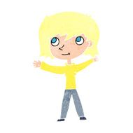 cartoon happy girl N128