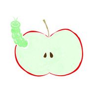 cartoon bug eating apple N23