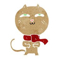 cartoon funny cat wearing scarf N18