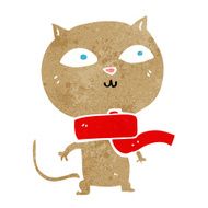 cartoon funny cat wearing scarf N19