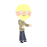 cartoon happy bearded man N13