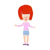 cartoon woman shrugging shoulders N592