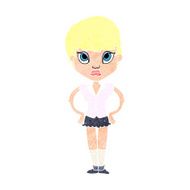cartoon annoyed girl N32