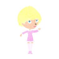 Cartoon Woman Waving N415