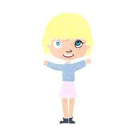 Cartoon Woman Waving N416