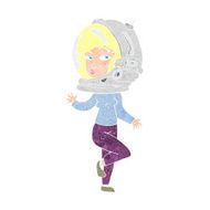 cartoon woman wearing space helmet N24