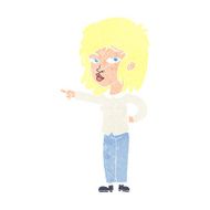 cartoon woman pointing N264