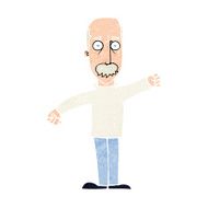 cartoon angry old man N184